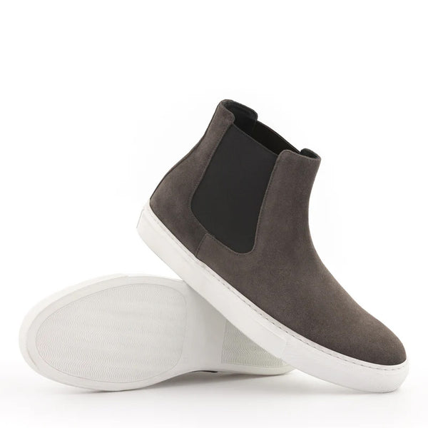 Suede High Top Leather Chelsea Boots