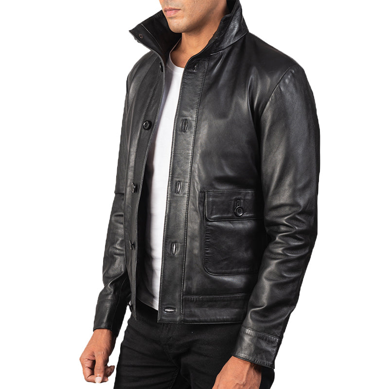 Columbus Leather Bomber Jacket For Men