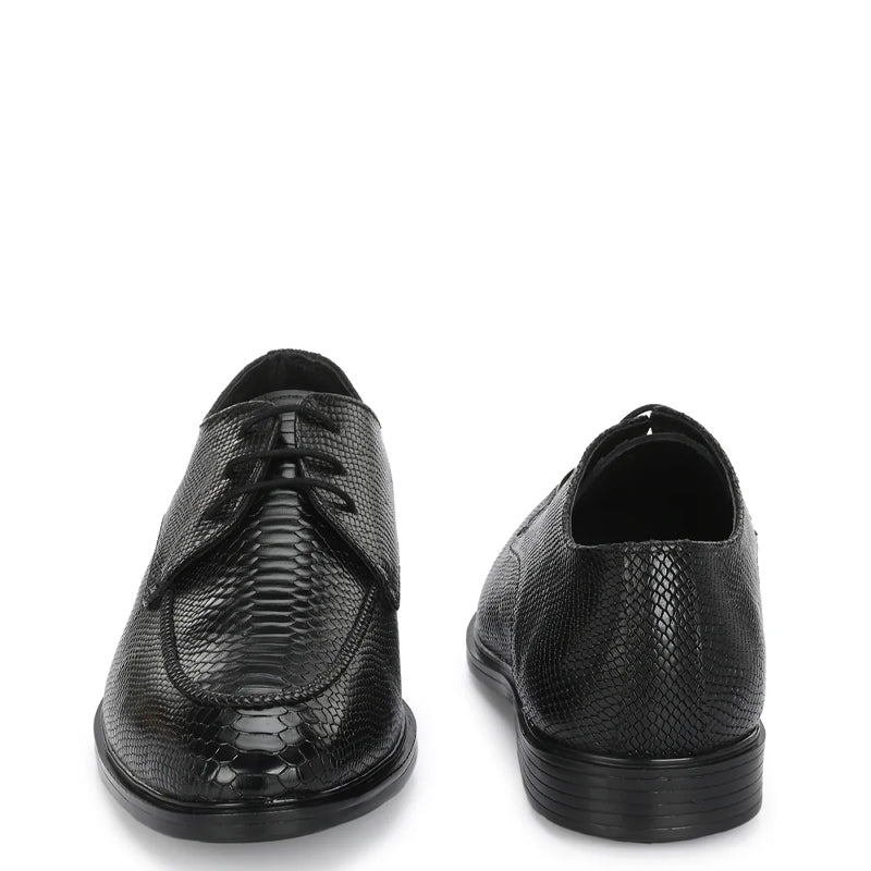 Men Textured Leather Formal Derby Shoes