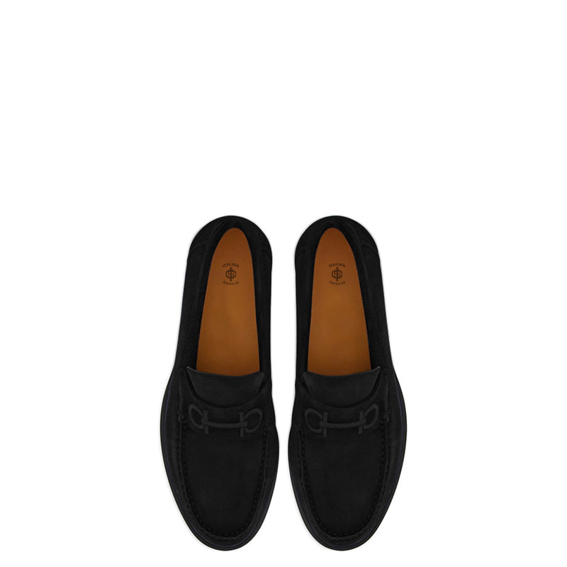 Blue Fort Ricamo Suede Loafers for Men