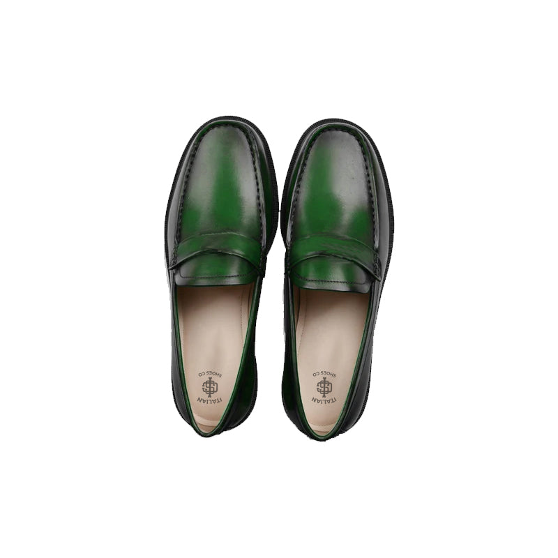 Platform Plain Loafer Shoes Black