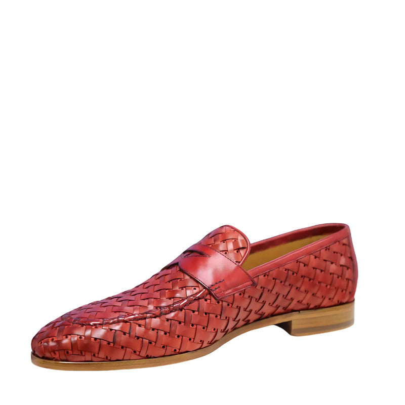 Braided Leather Penny Loafers