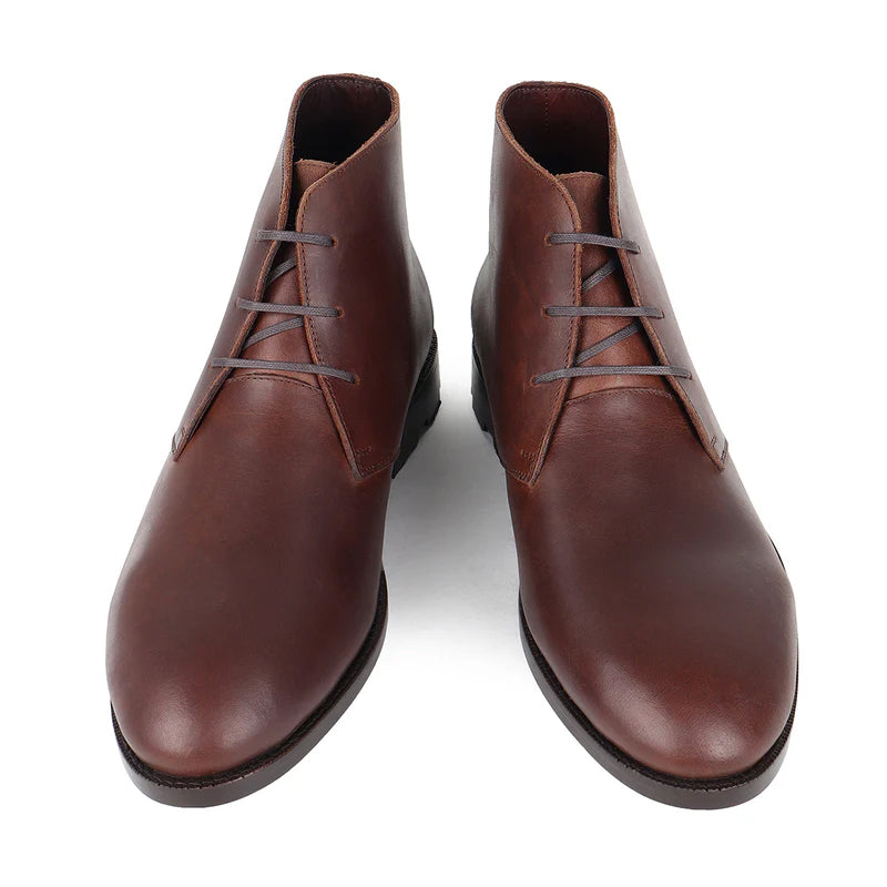 Derby Leather Chukka Ankle Boots For Men