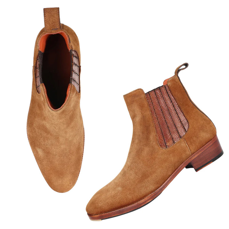 Men Suede Leather Chelsea Boots