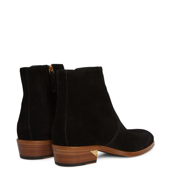 Handmade Suede Leather Side Zipper Ankle Boot