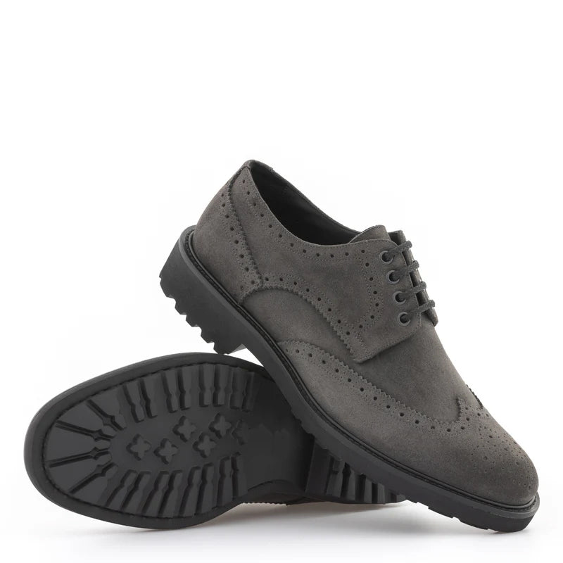 Men Suede Lace-Up Leather Oxford Shoes