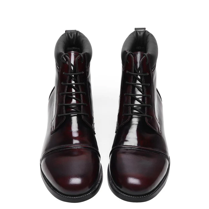 Men Lace Up Captoe Ankle Boots