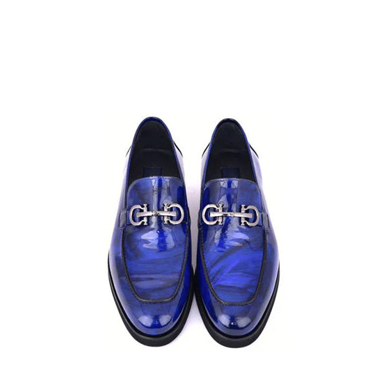 Marble Calf Leather Formal Loafers