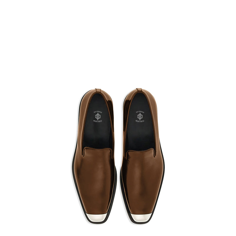 Men's Black Metal Tip Loafers for Men