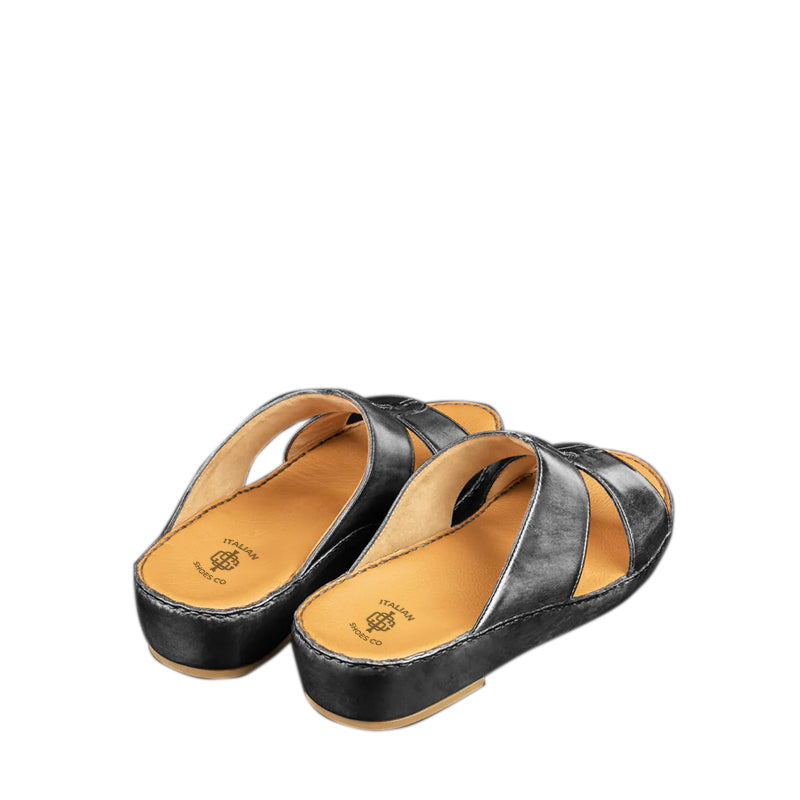 Luxury Slip On Solid Leather Arabic Sandal