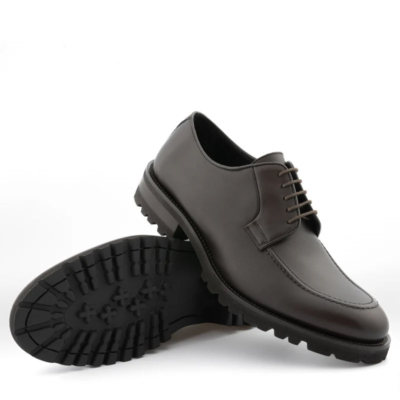 Leather Lace-Up Derby Shoes For Men