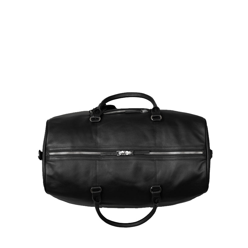 Darrio Black Leather Duffle Bag