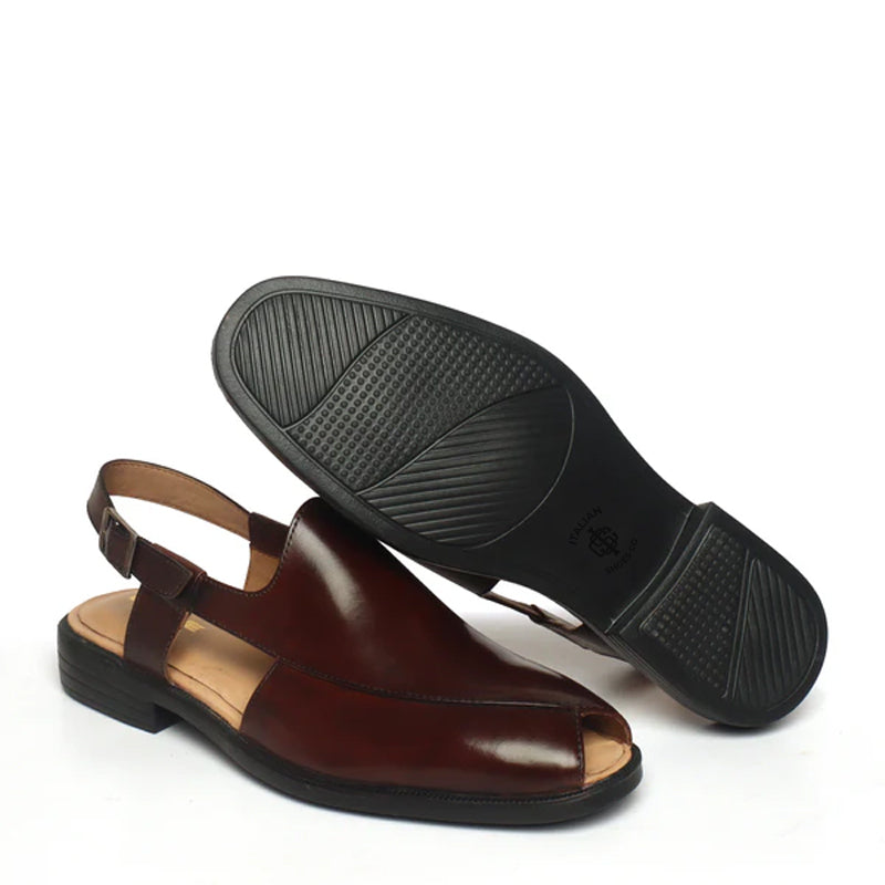 Cross Design Leather Comfort Peshawari Sandal