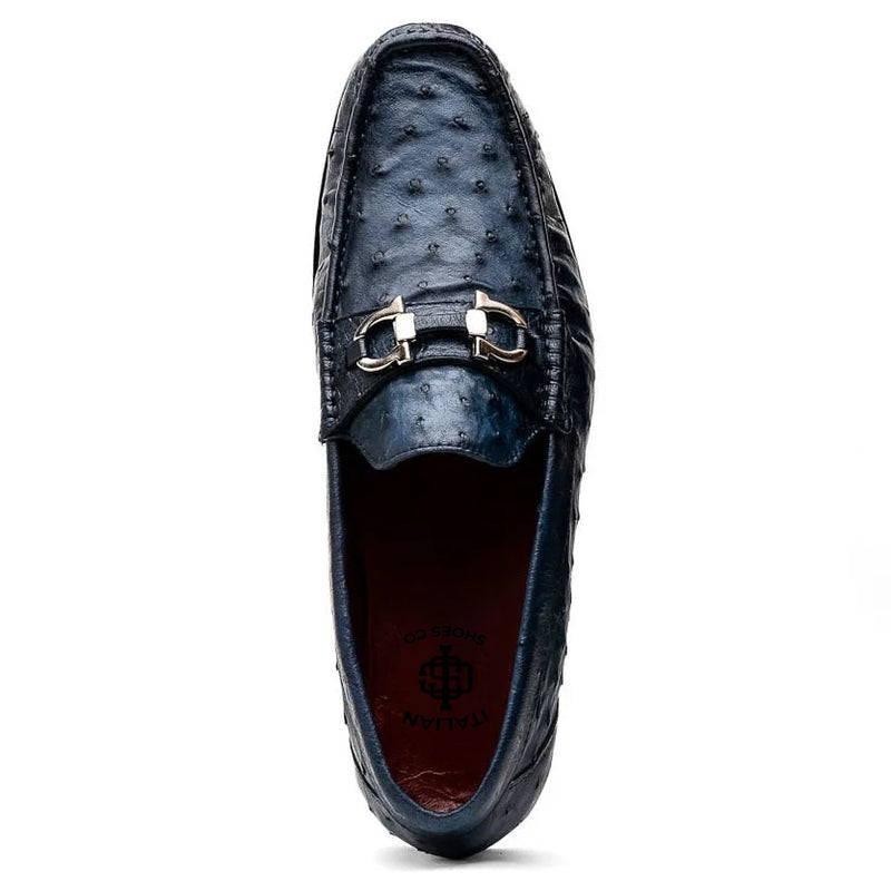 Ostrich Leather Horsebit Loafers