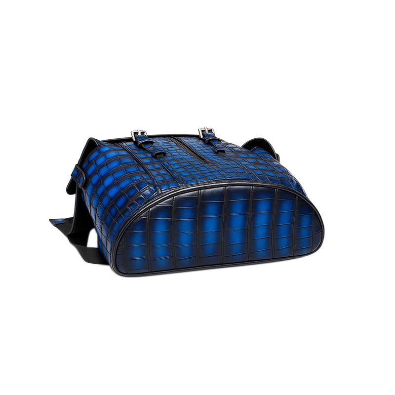 Luxury Burgundy Croco Leather Backpack