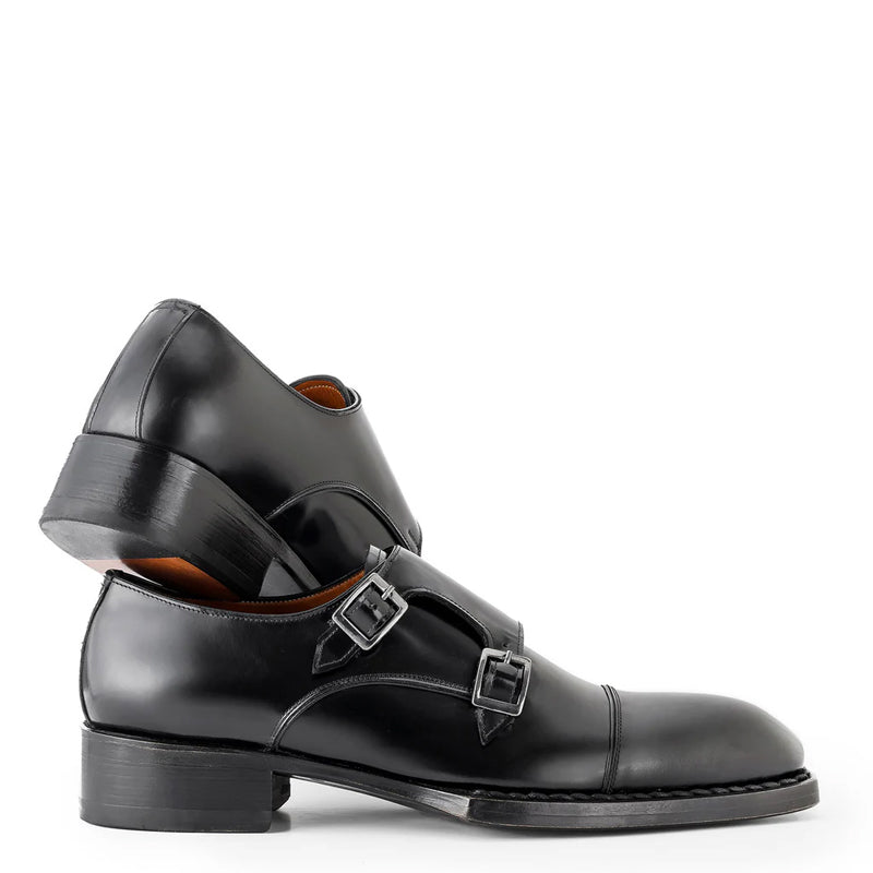 Men Cap-Toe Leather Double MonkStraps Shoes