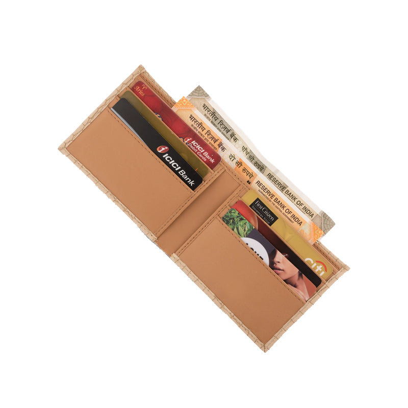 Croc Leather Bifold Peach Wallet