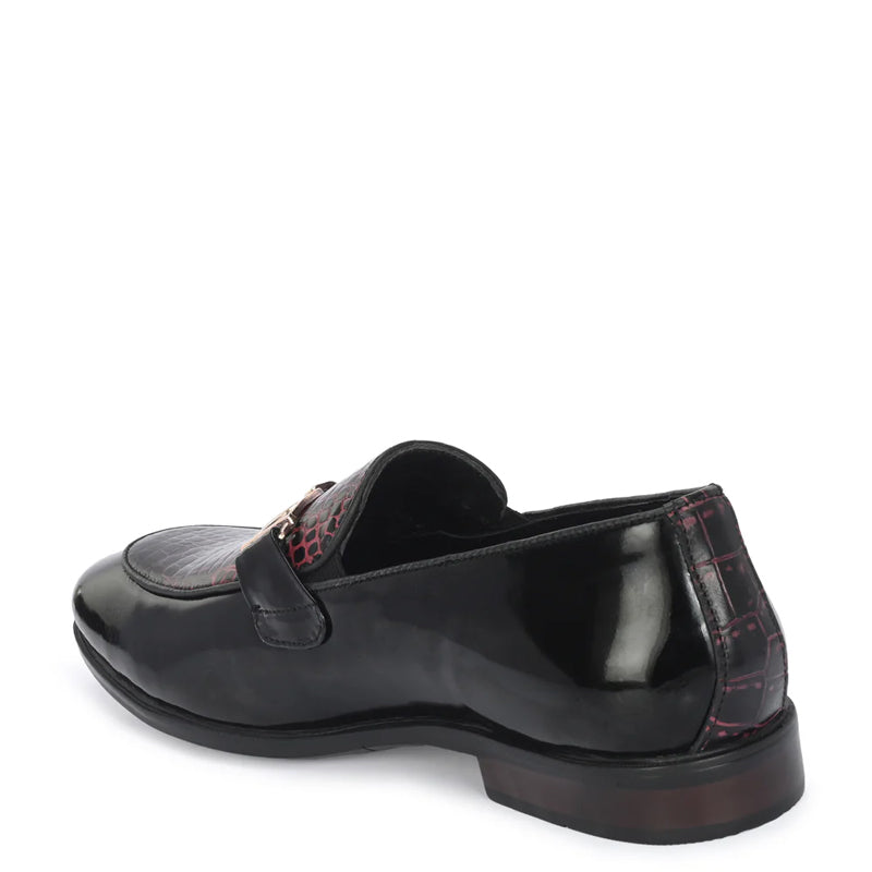 Patent Leather Buckled Loafers For Men