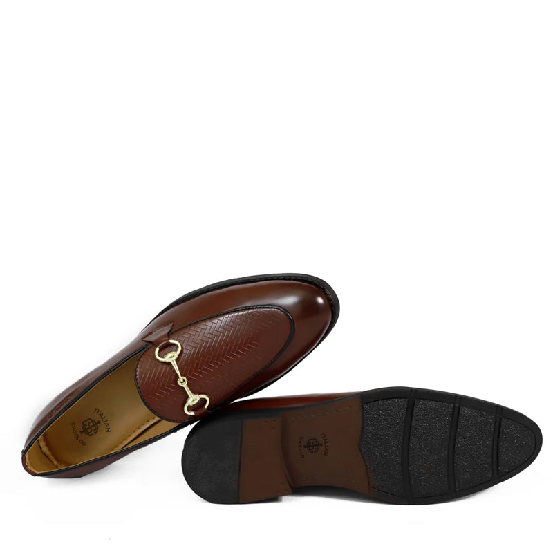 Men Slip-On Leather Horsebit Loafers