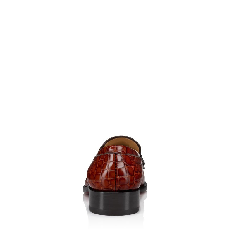 Patent Croco Print Leather Loafer For Men