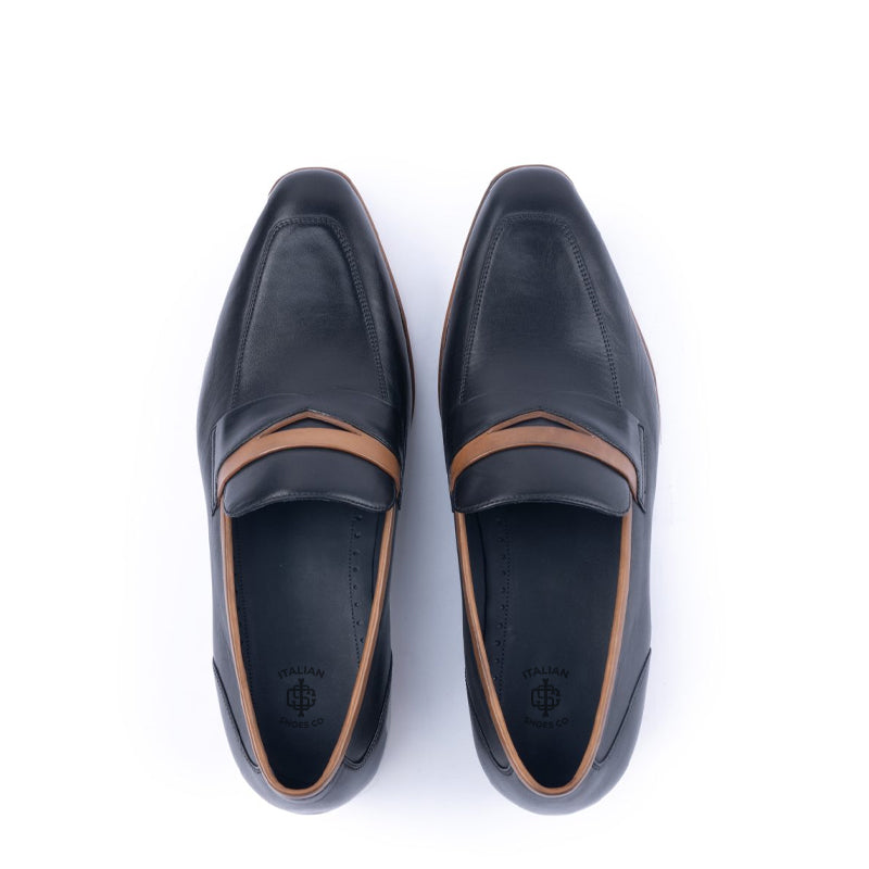 Men Solid Double Shaded Penny Loafers