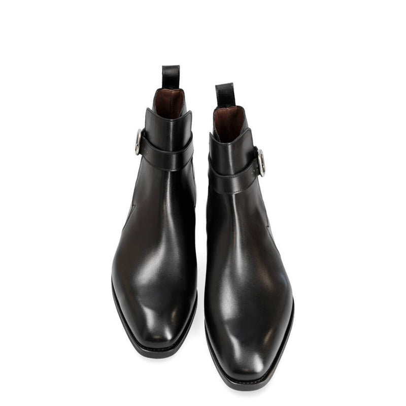 Premium Leather Stylish Jodhpur Black Boot With Side Buckle