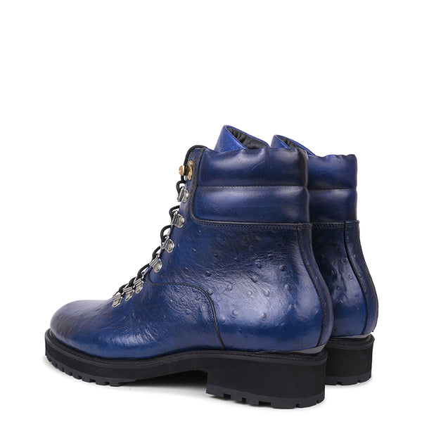 Men Solid Leather Side Zip Biker Ankle Boot