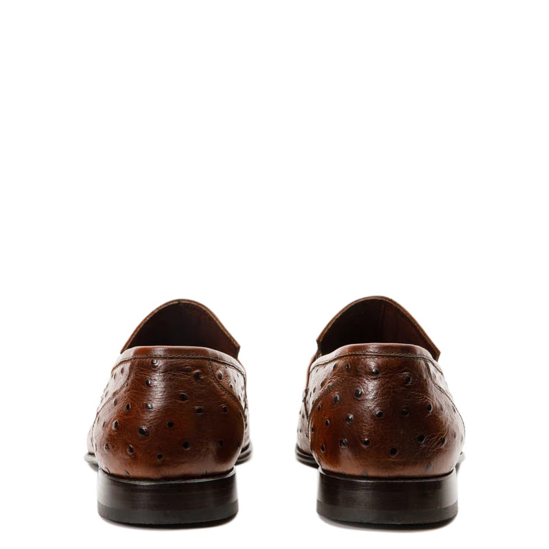 Brown Leather Dress Loafer Men Shoe