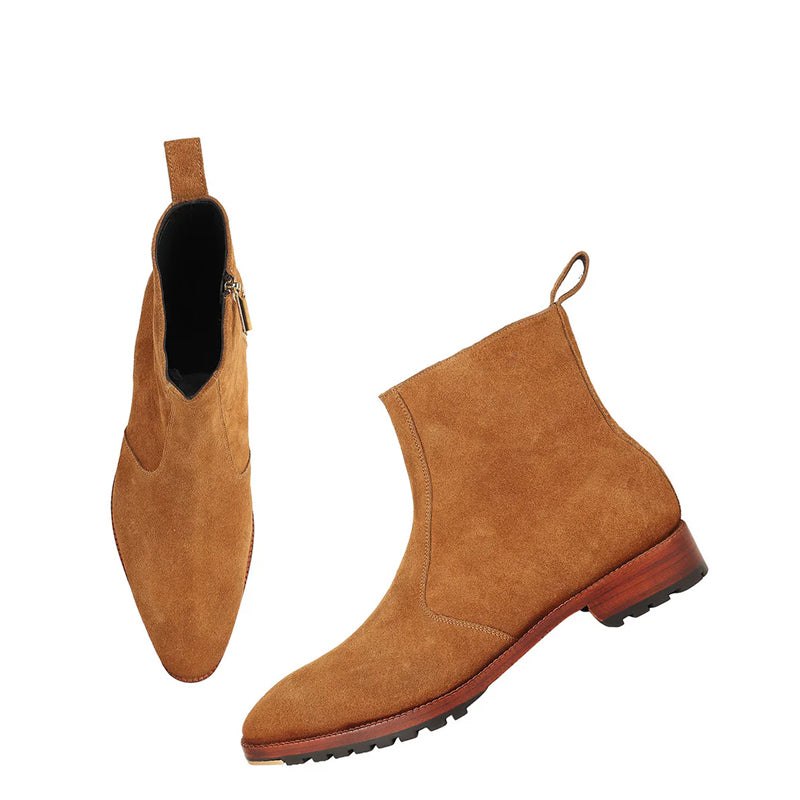 Classic Suede Cowboy With Side Zip Boots