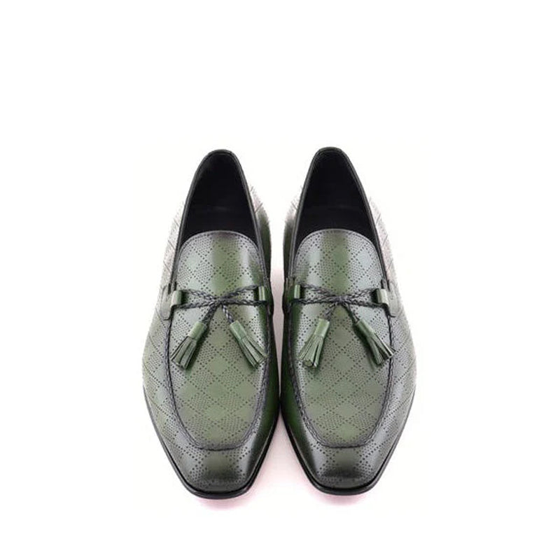 Tassel-Trimmed Calfskin Loafers