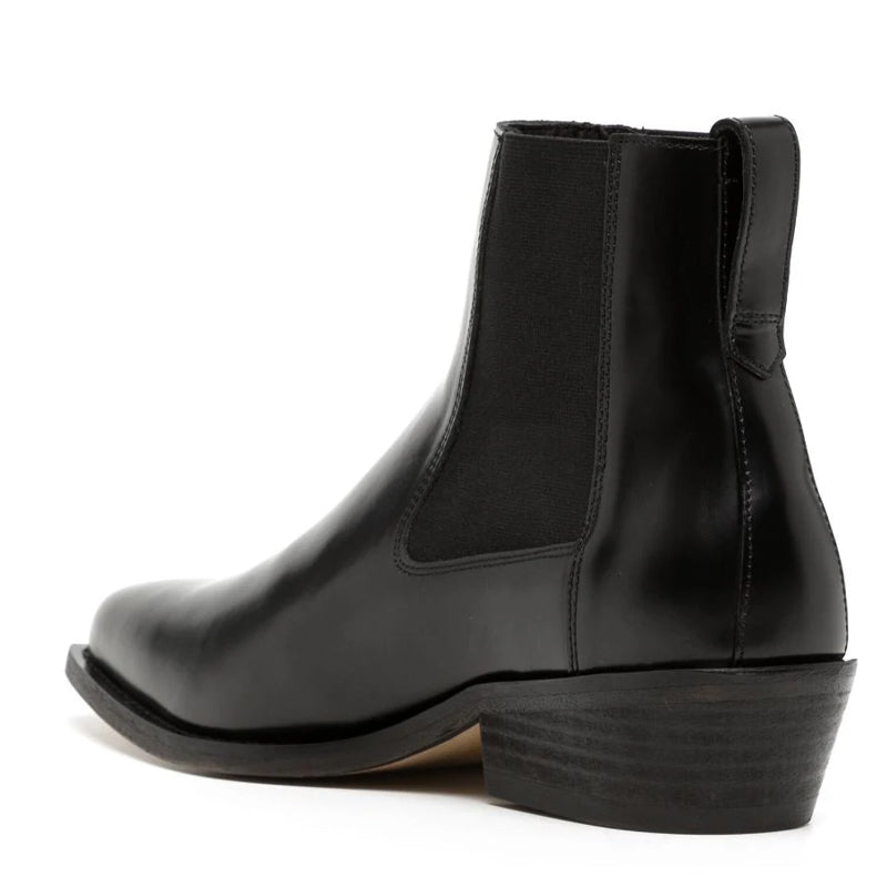 Cyphre Pointed Black Chelsea Leather Boots