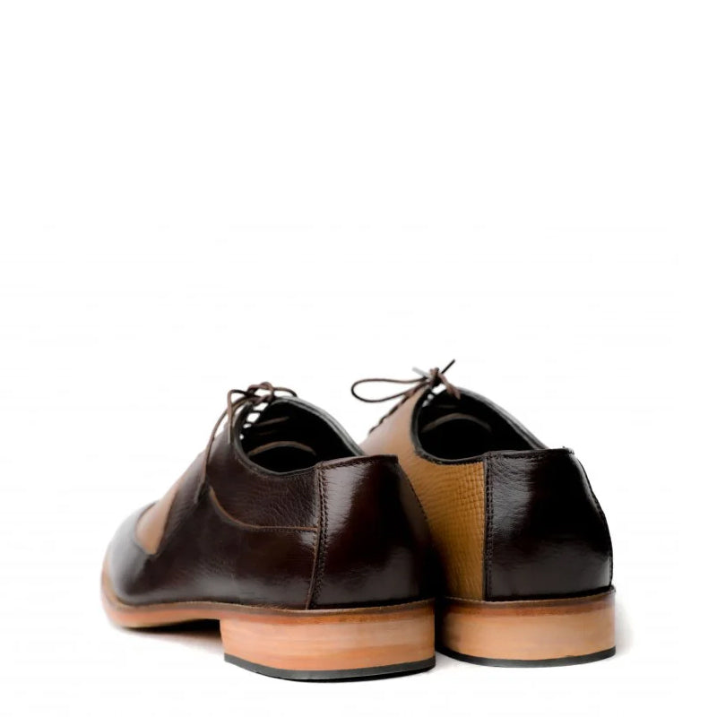 Leather Lace-Up Wholecut Oxford Shoes