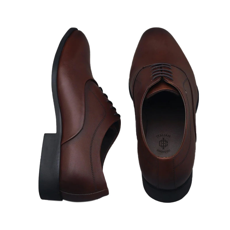 Men Solid Leather Lace-UP OxFord Shoes