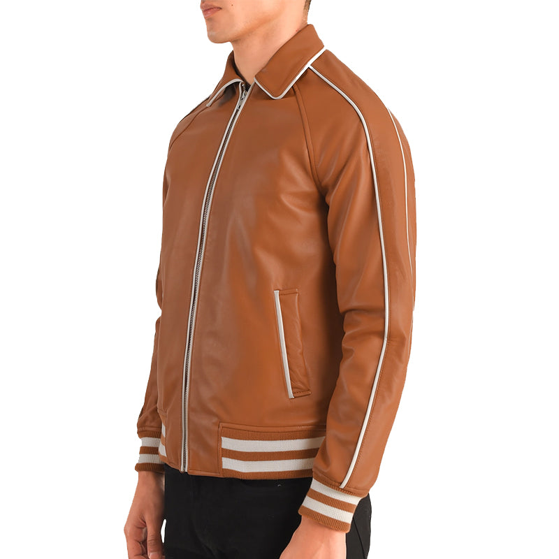 Cooper Leather Varsity Jacket For Men