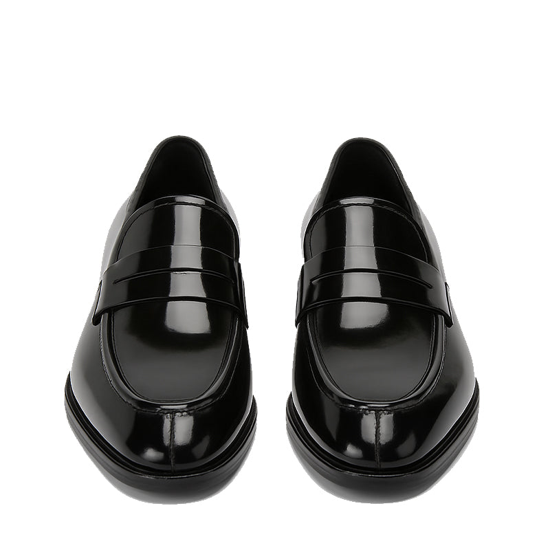 Luxury Leather Penny Loafer with Glossy Finish
