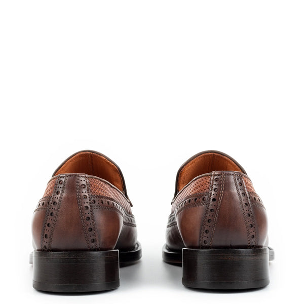 Men Premium Wingtip Leather Loafer Tan