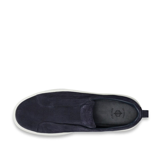 Men Suede Triple Stitch Slip-On Sneakers