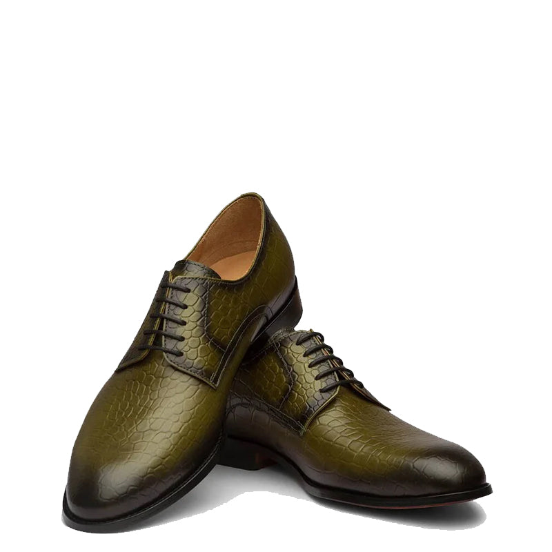 Patina Croo Leather Formal Derby Shoes