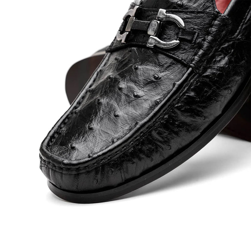 Ostrich Leather Horsebit Loafers