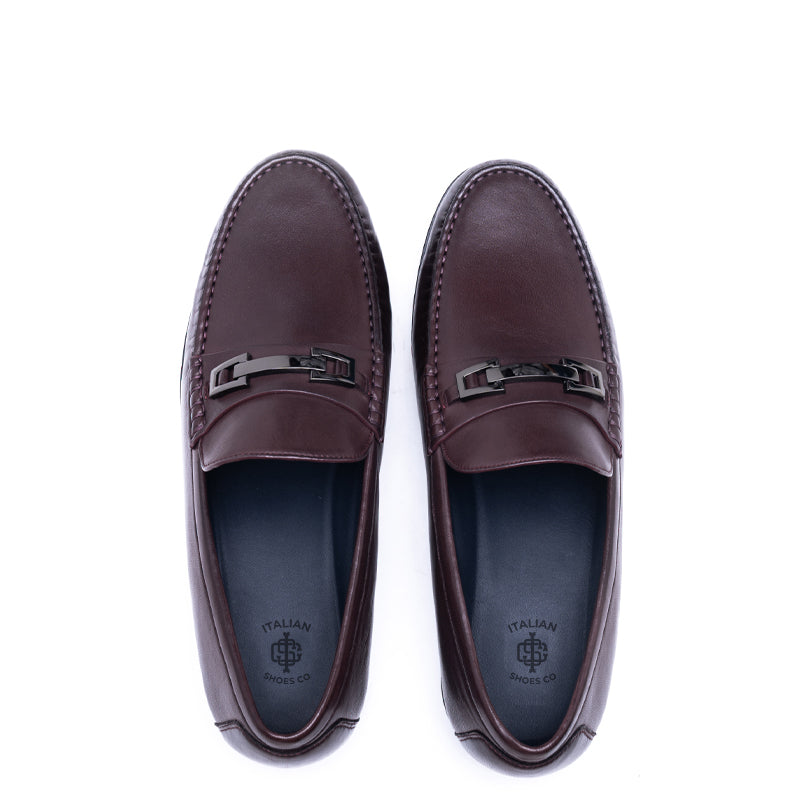 Penny Leather Slip On Bit Loafer Black