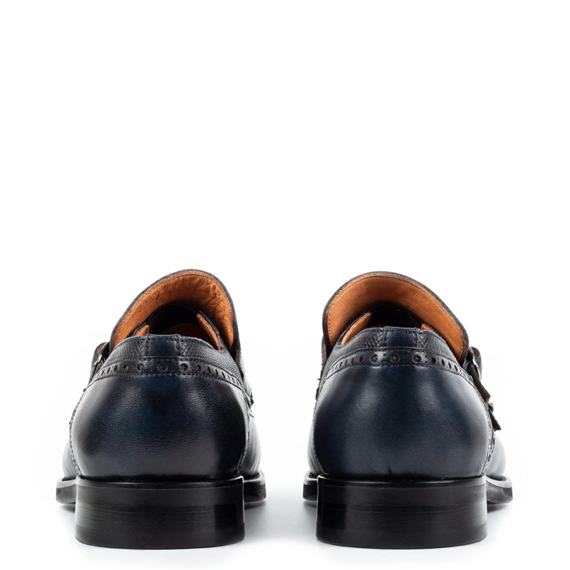 Luxury Design Leather Stylish Double Monk Shoe Black
