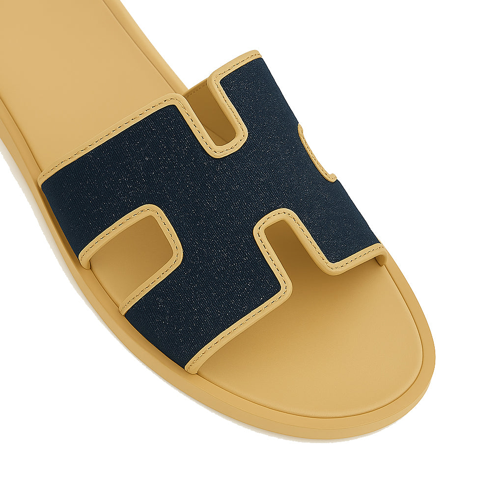 Haven Textured H Style Dual Slip On in Canvas Blue and Beige