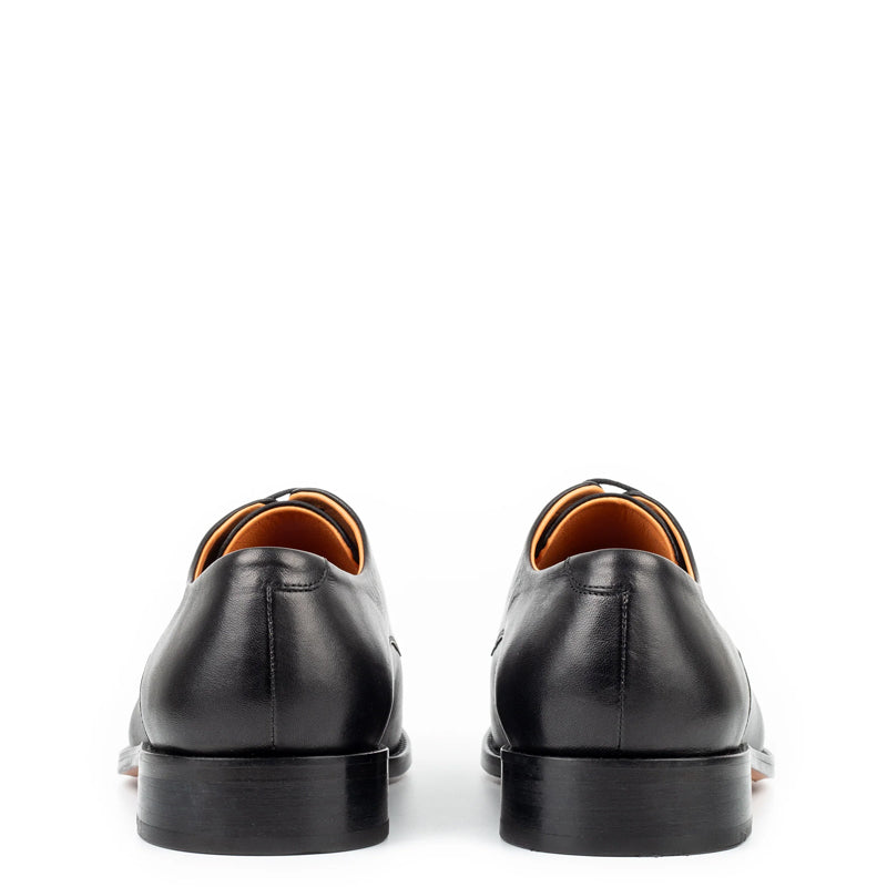 Polished Plain Italian Leather Derby Shoe Blue
