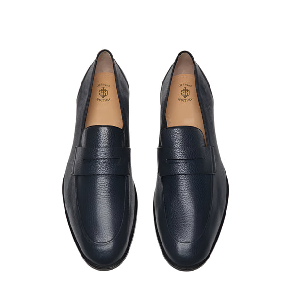 Classic Penny Loafer with Textured Leather