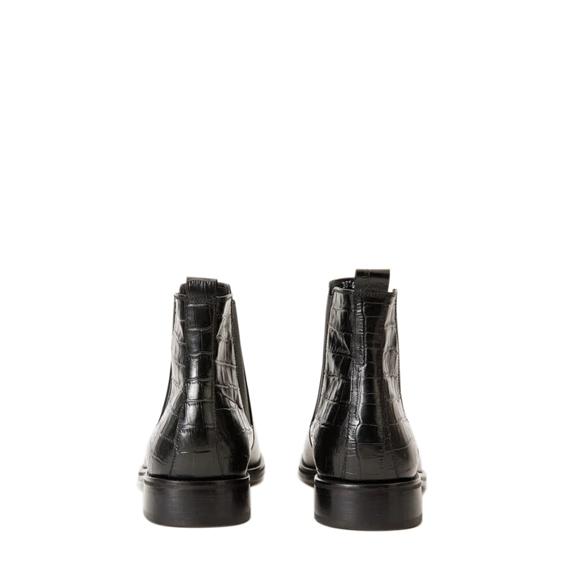 Alligator Textured Leather Boots