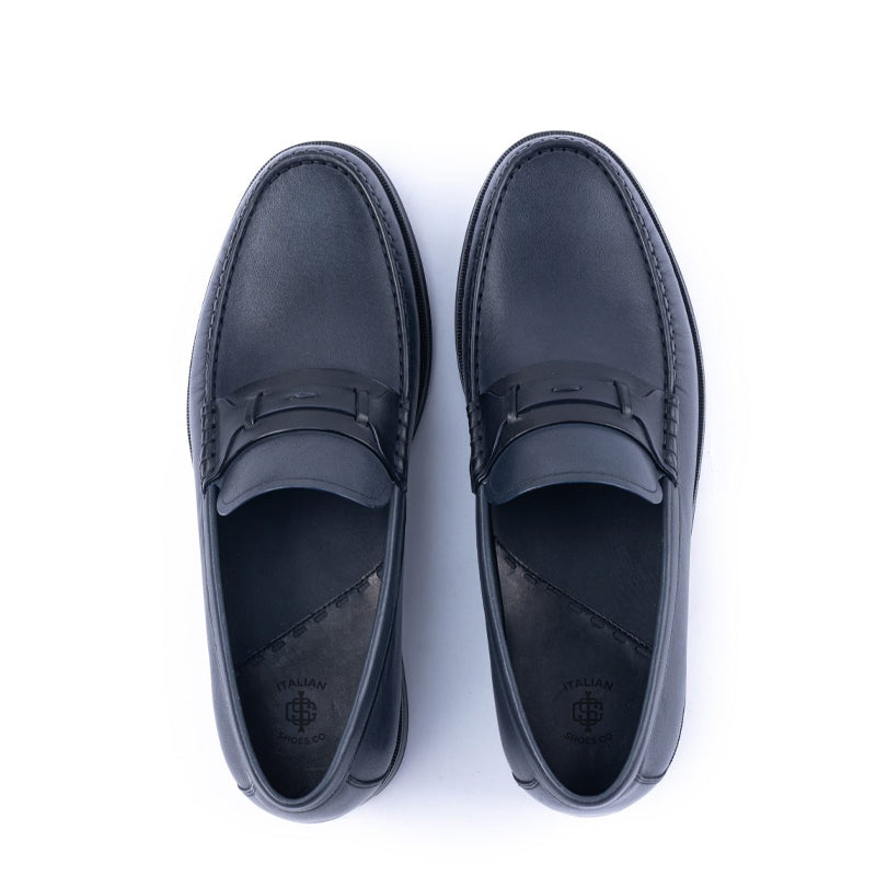 Men Leather Slip On Penny Loafers