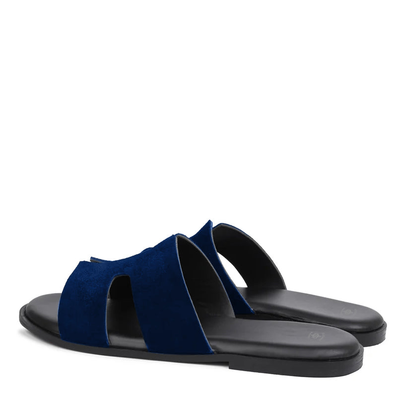 Blue Suede H Style Slip On