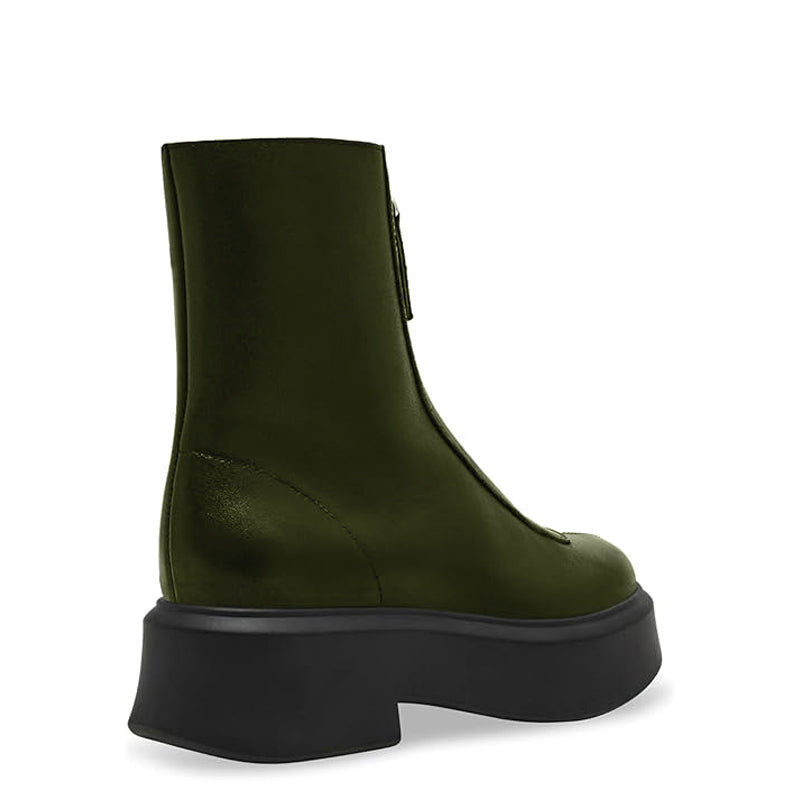 Premium Row Zipped-Front Leather Brown Ankle Boot – Italian Shoes