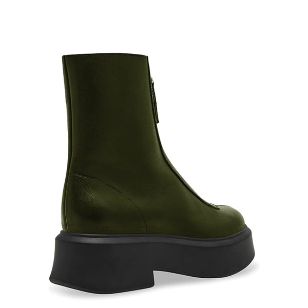 Premium Row Zipped Front Leather Ankle Boot
