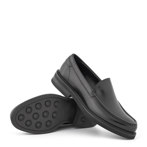 Round Toe Slip On Leather Loafer